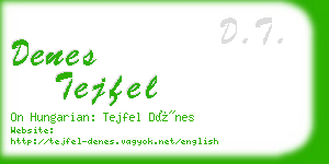 denes tejfel business card